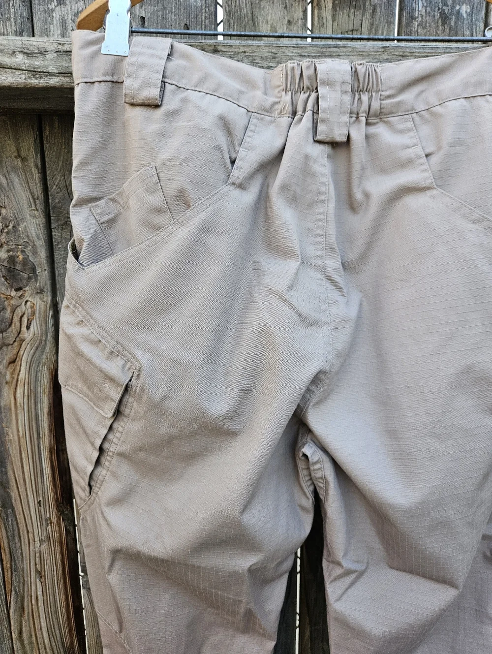 Men Beige Utility Cargo Pants - Neutral Workwear Style Size L - Picture 8 of 16
